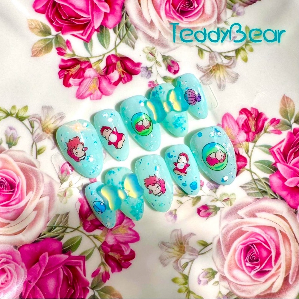 🐳 Float Away Ponyo 🐳 ฅ՞•ﻌ•՞ฅ PressOn Nails